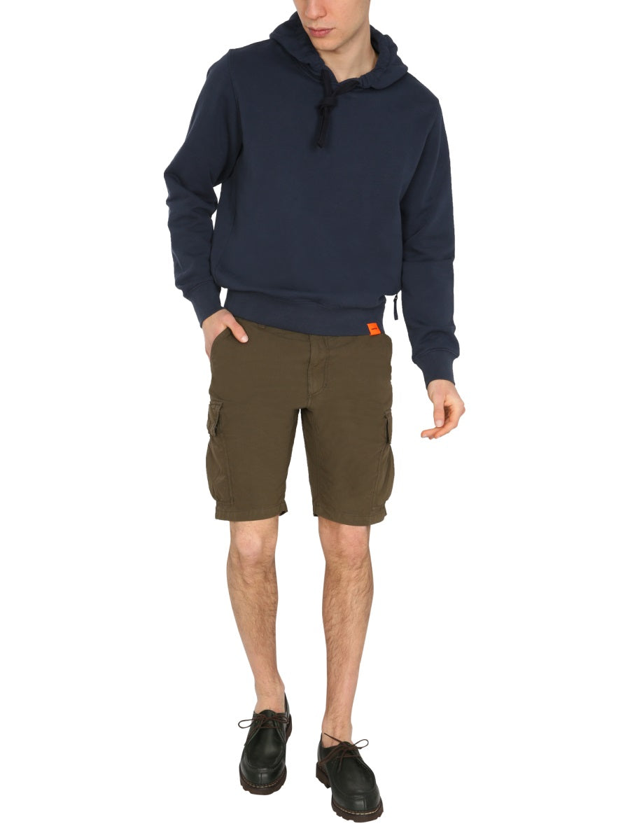 Brown Cargo Shorts With Flap Pockets