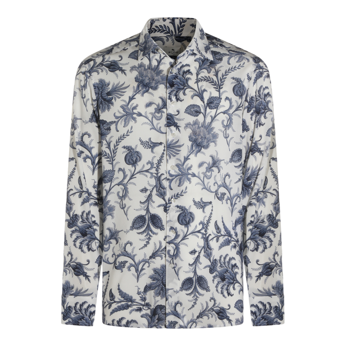 Intricately Patterned Long-Sleeve Shirt with Classic Collar