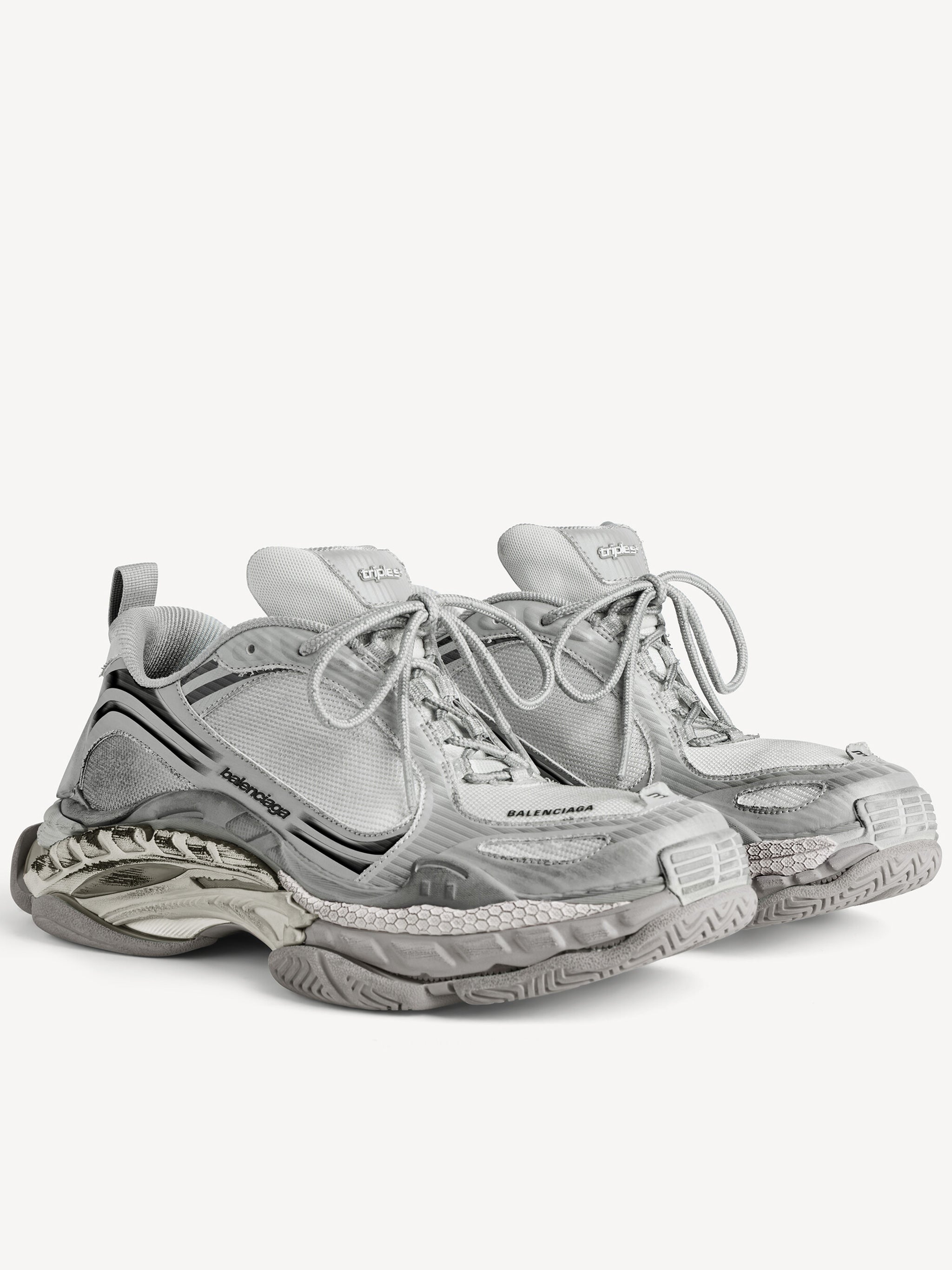 Grey Triple S Chunky Layered Sneakers