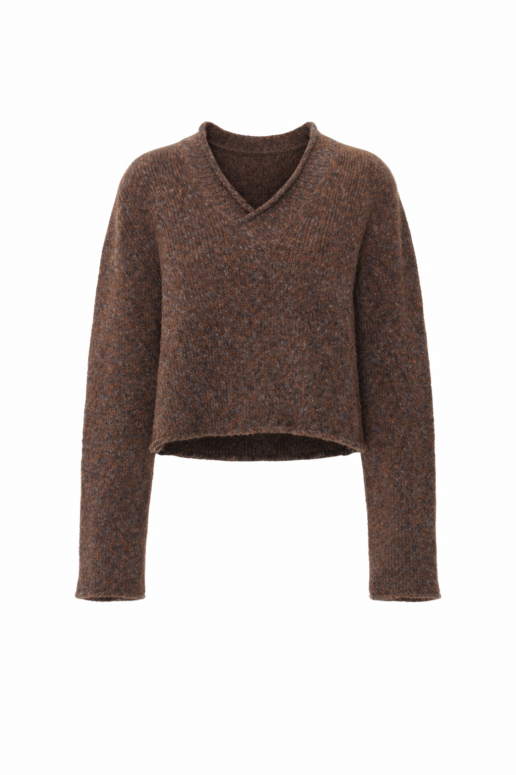 Boxy Alpaca-Blend Sweater With V-Neckline