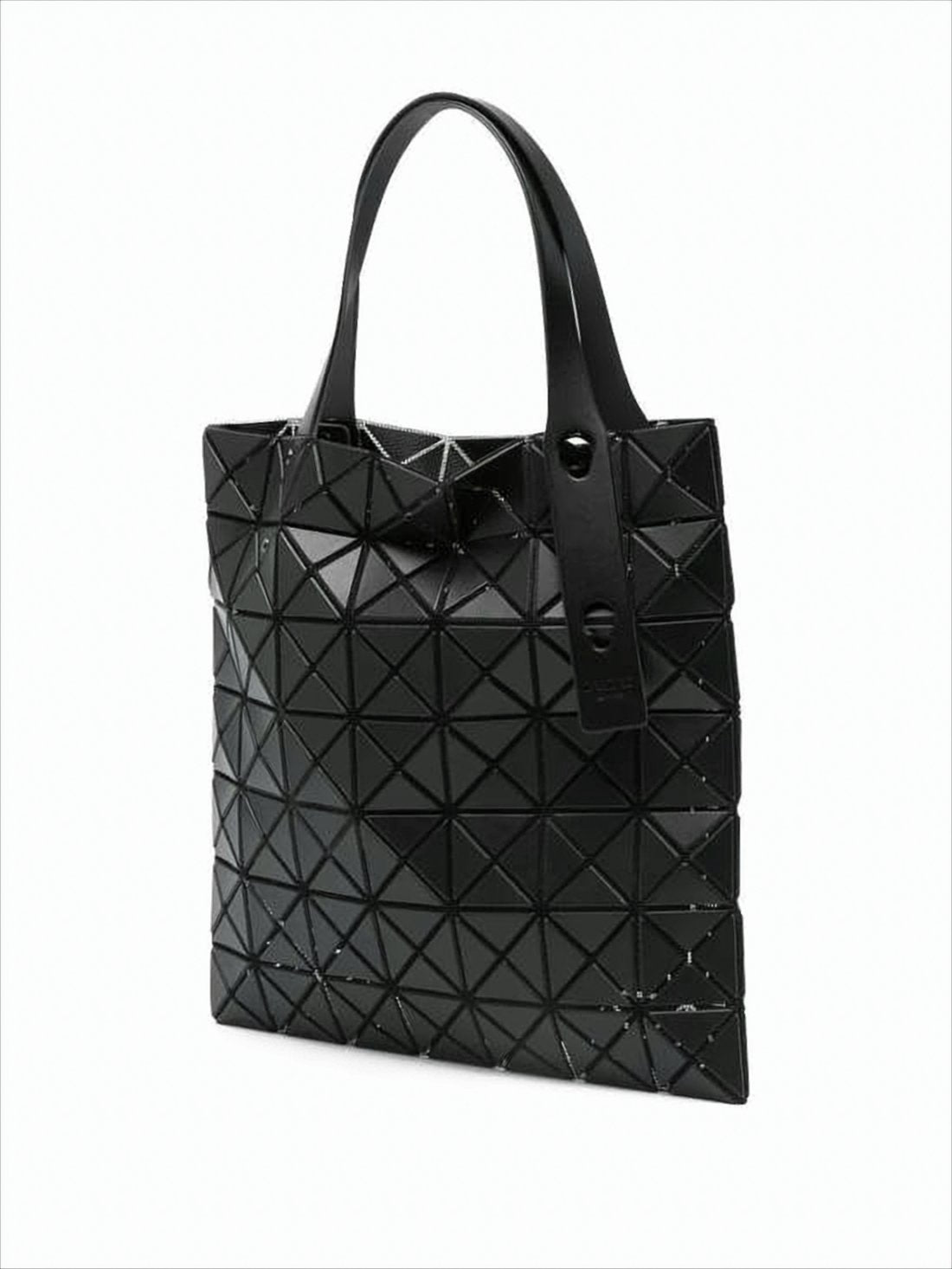 Geometric Faceted Black Tote Bag