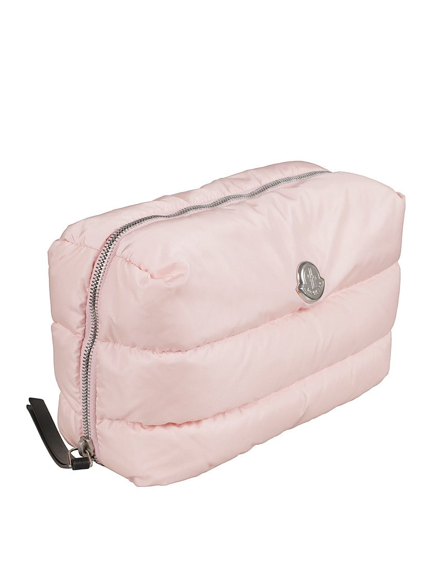 Quilted Nylon Pouch With Zip Closure