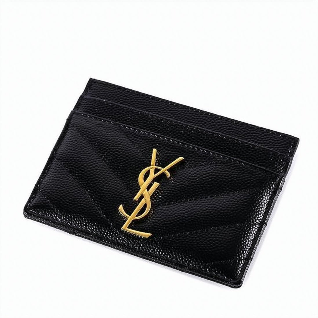 Chevron Quilted Calf Leather Card Case