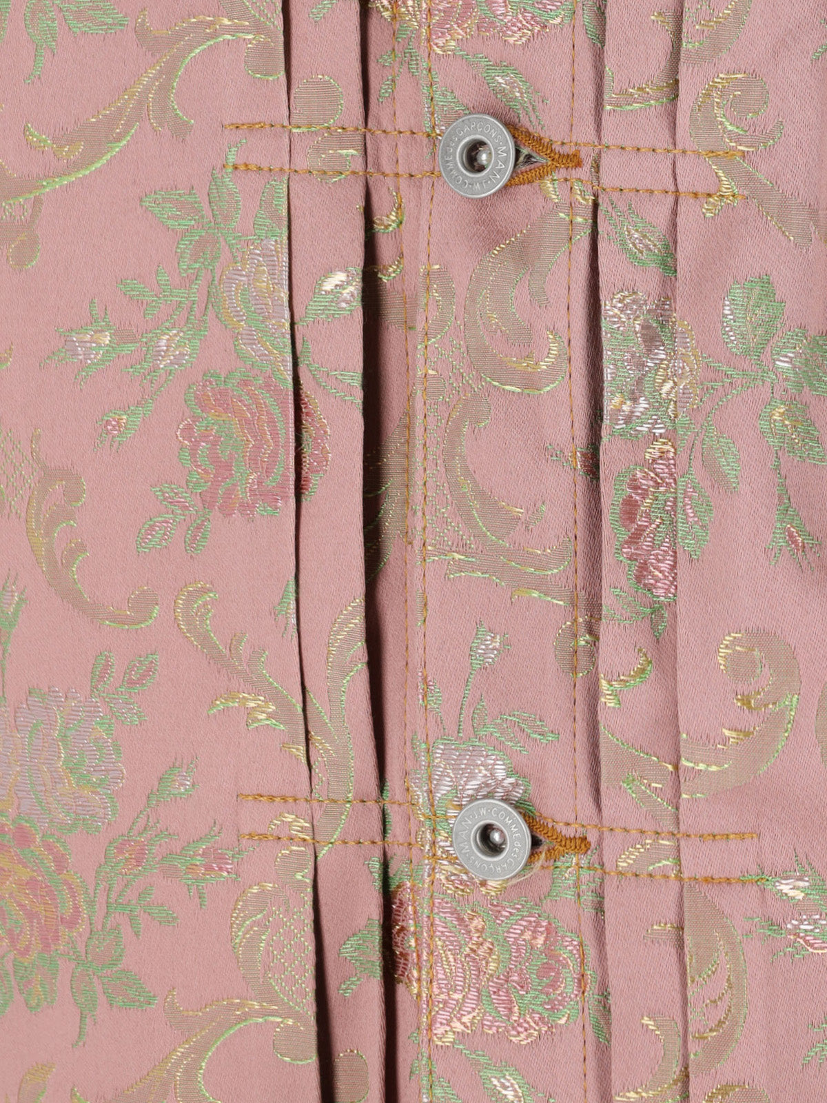Pink Floral Jacquard Damask Cropped Jacket
