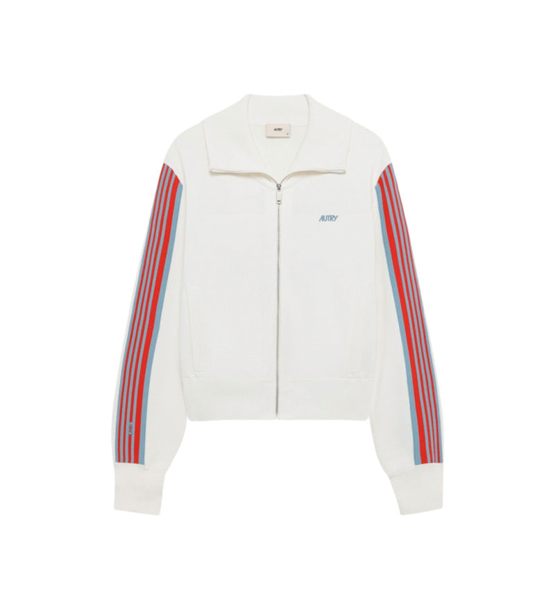 Full-Zip Jacket With Contrasting Striped Accents