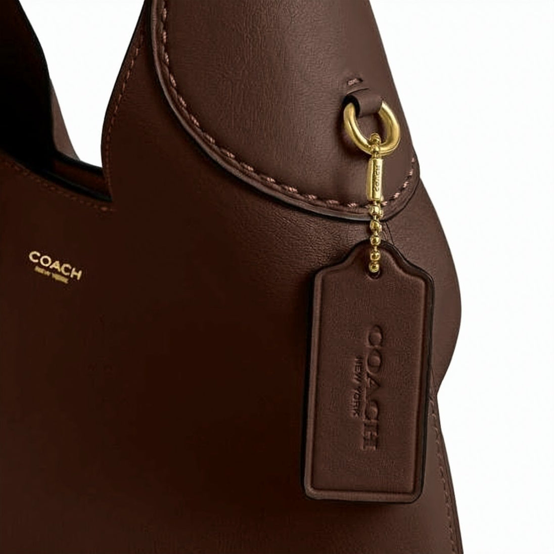 Smooth Brown Cowhide Leather Shoulder Bag