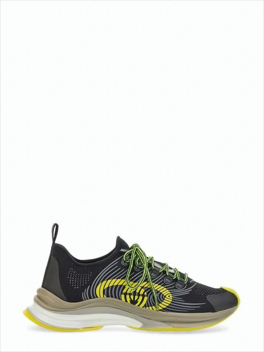 Dynamic Black Sneakers with Yellow