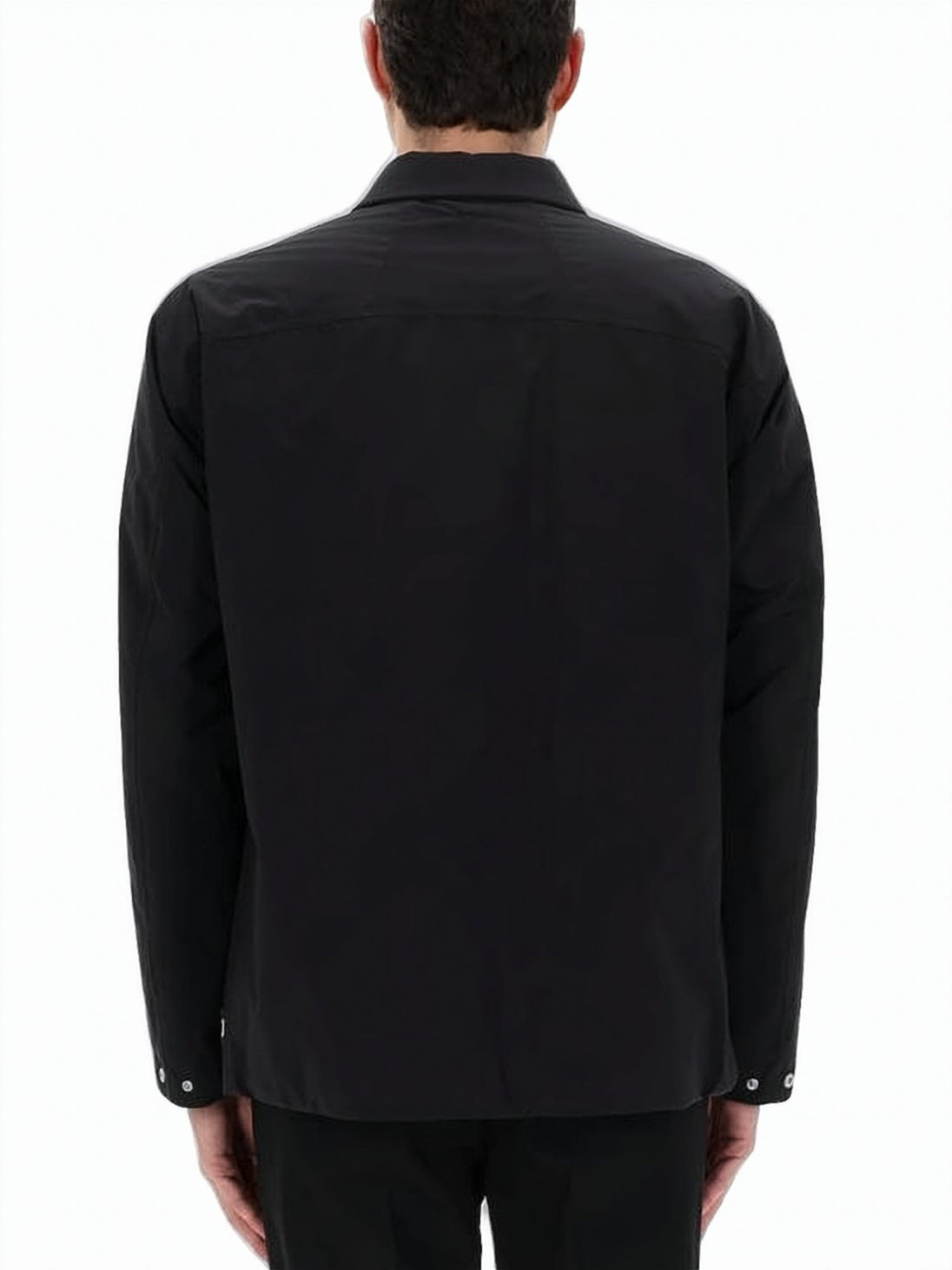 Black Polyamide Jacket and Concealed Closure