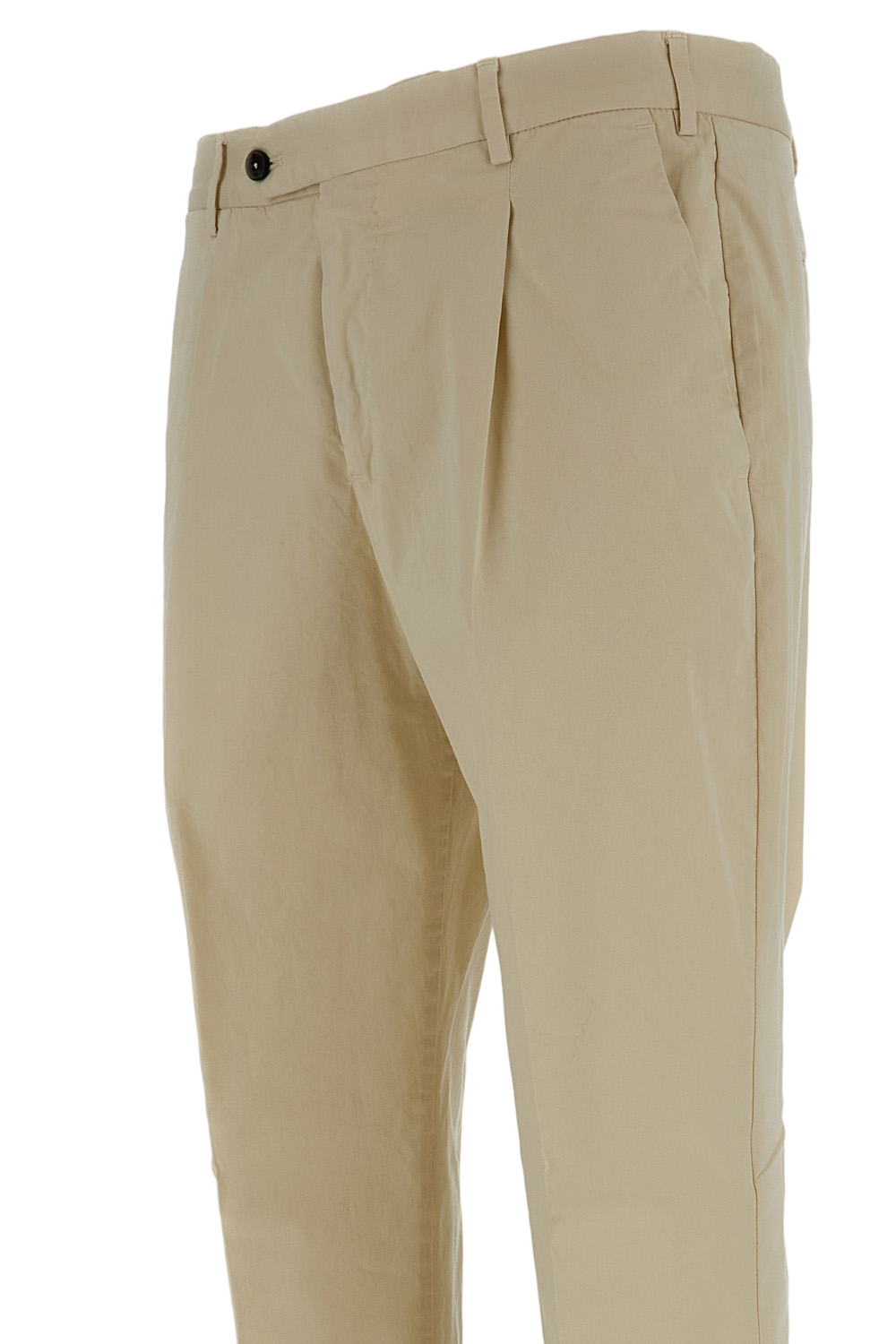 Slim-fit Lightweight Gabardine Trousers with Pressed Creases