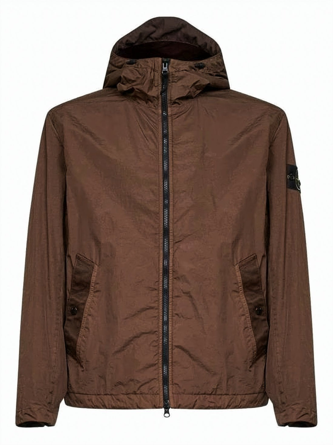 Crinkled Nylon Wind Resistance Hooded Jacket