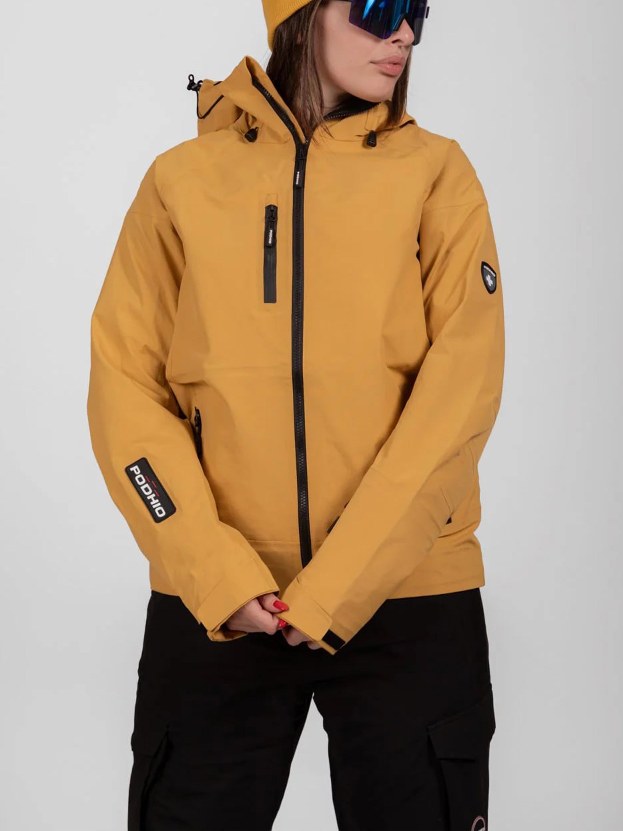 Mustard Yellow Guscio Tre Strati Polyester Jacket