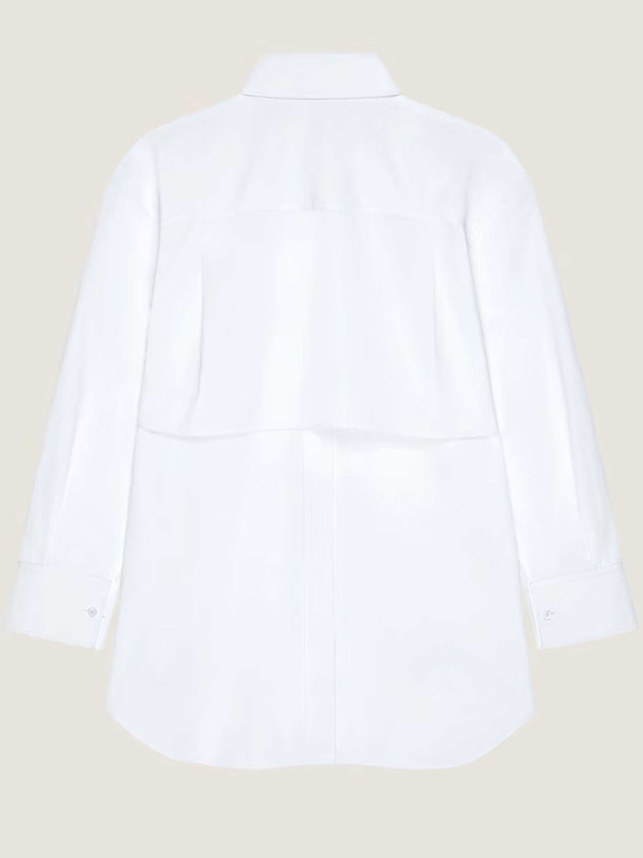 Wrapped White Long Sleeve Cotton Shirt