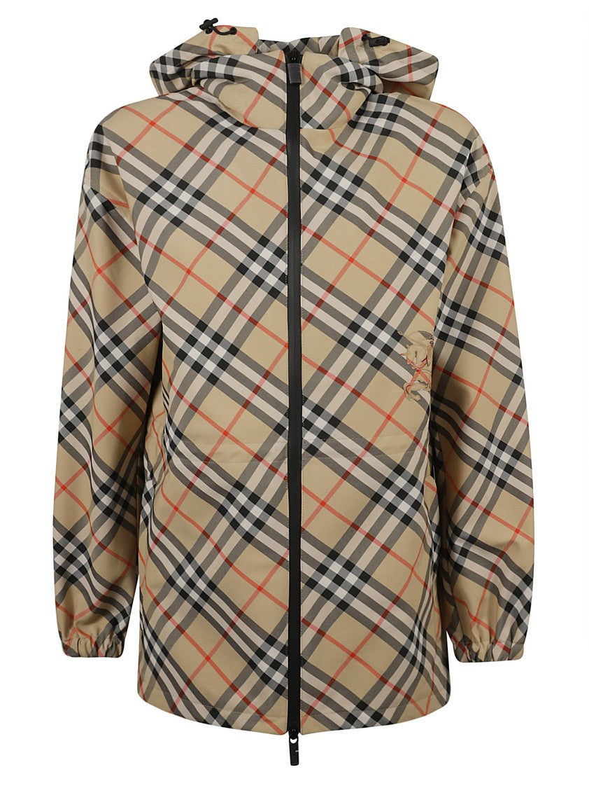Classic Check Pattern Hooded Coat