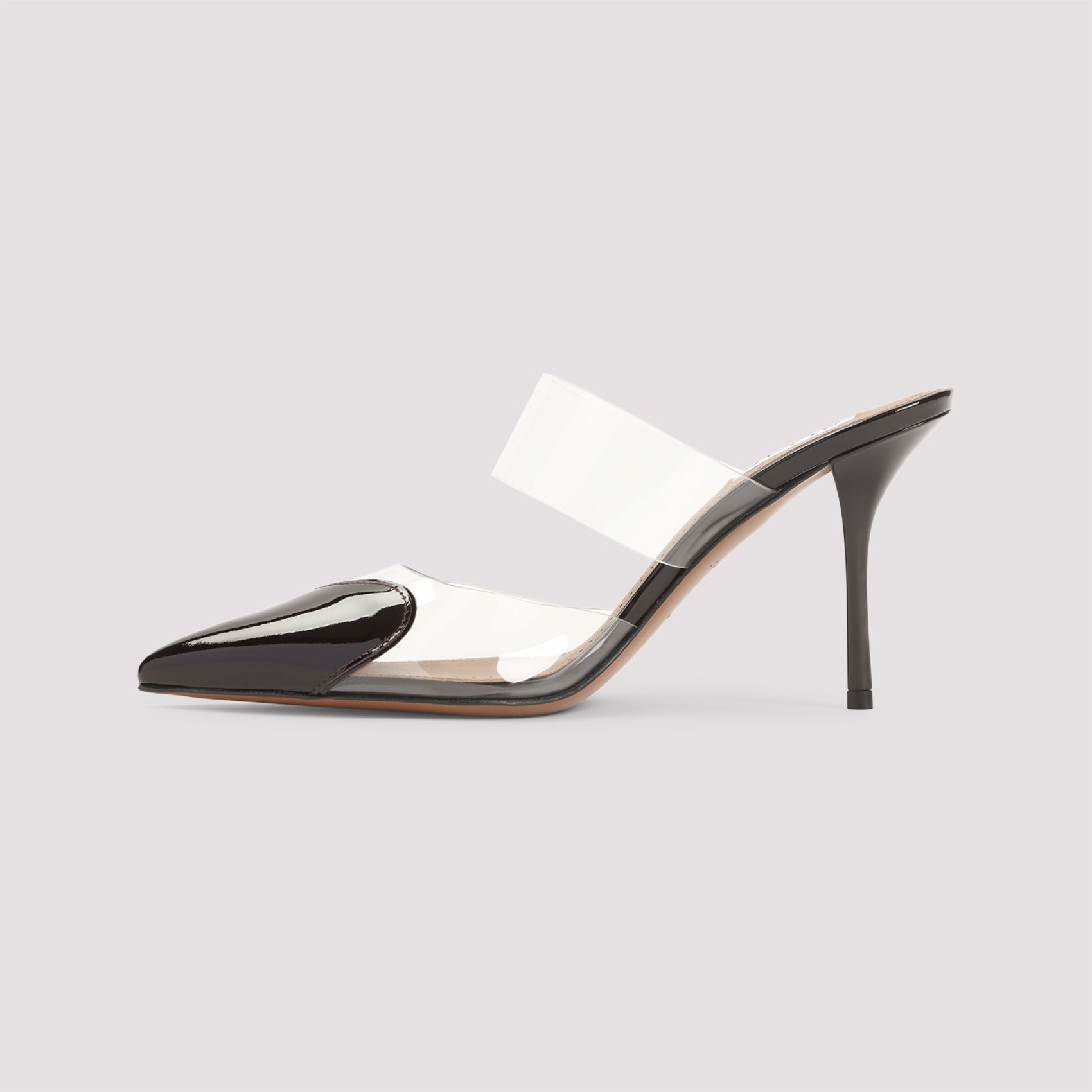 Red Heart Detail Mules With Pvc And Leather Upper