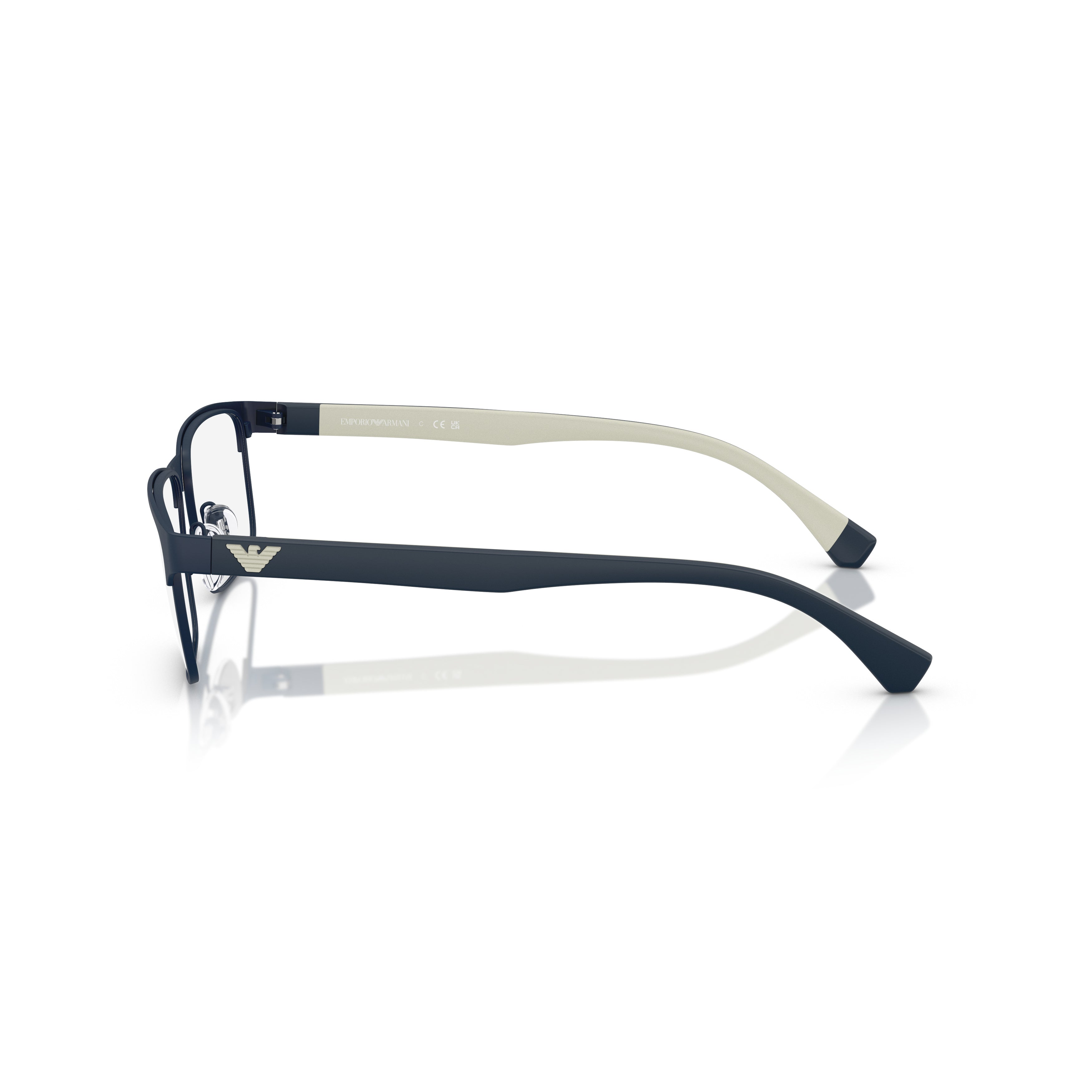 0ea1105 Rectangular Matte Metal Eyeglass Frames with Subtle Logo
