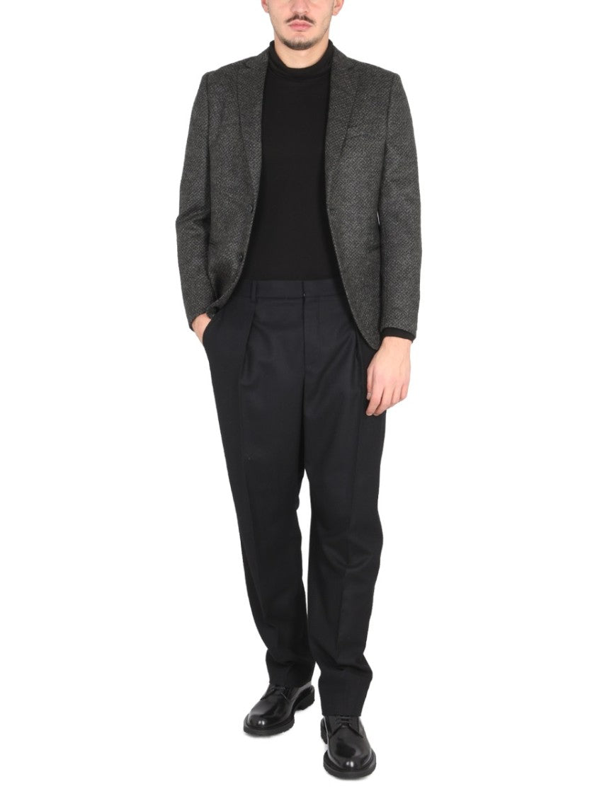 Tailored Fit Grey Single-Breasted Blazer