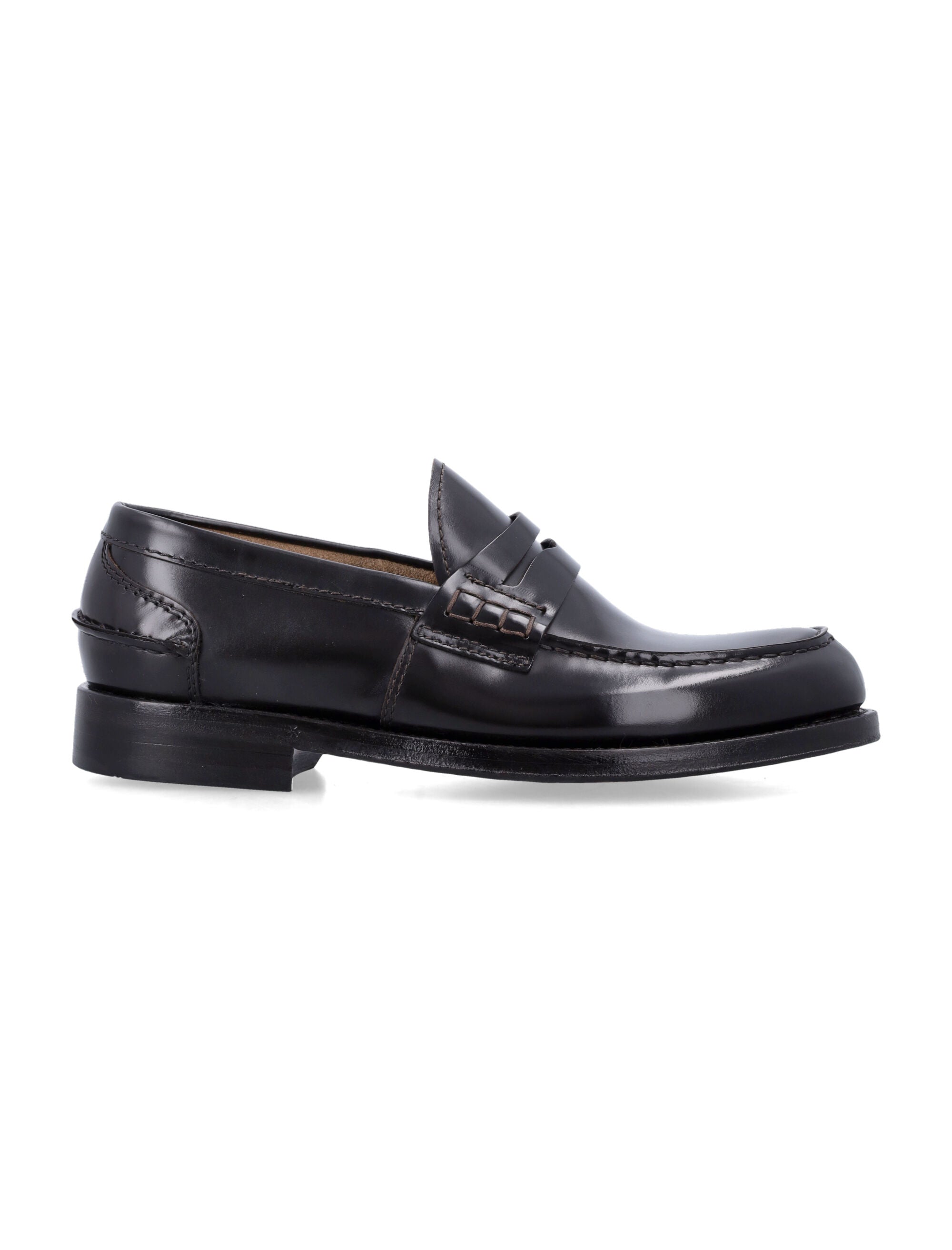 Polished Black Leather Loafers