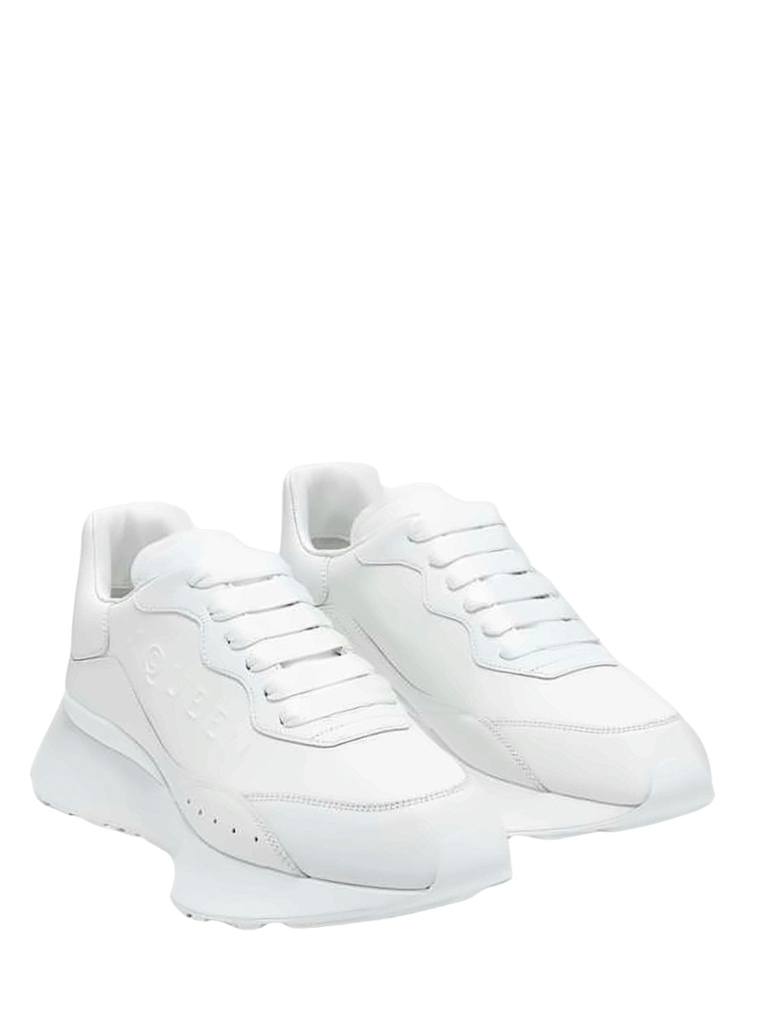 Minimalistyczne sneakersy ze skóry cielęcej w kolorze białym