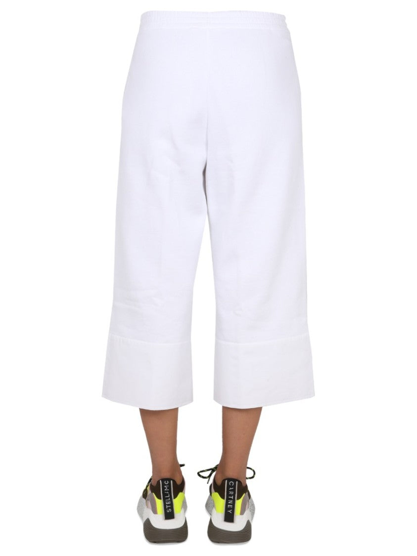 White Wide-Leg Cropped Pants