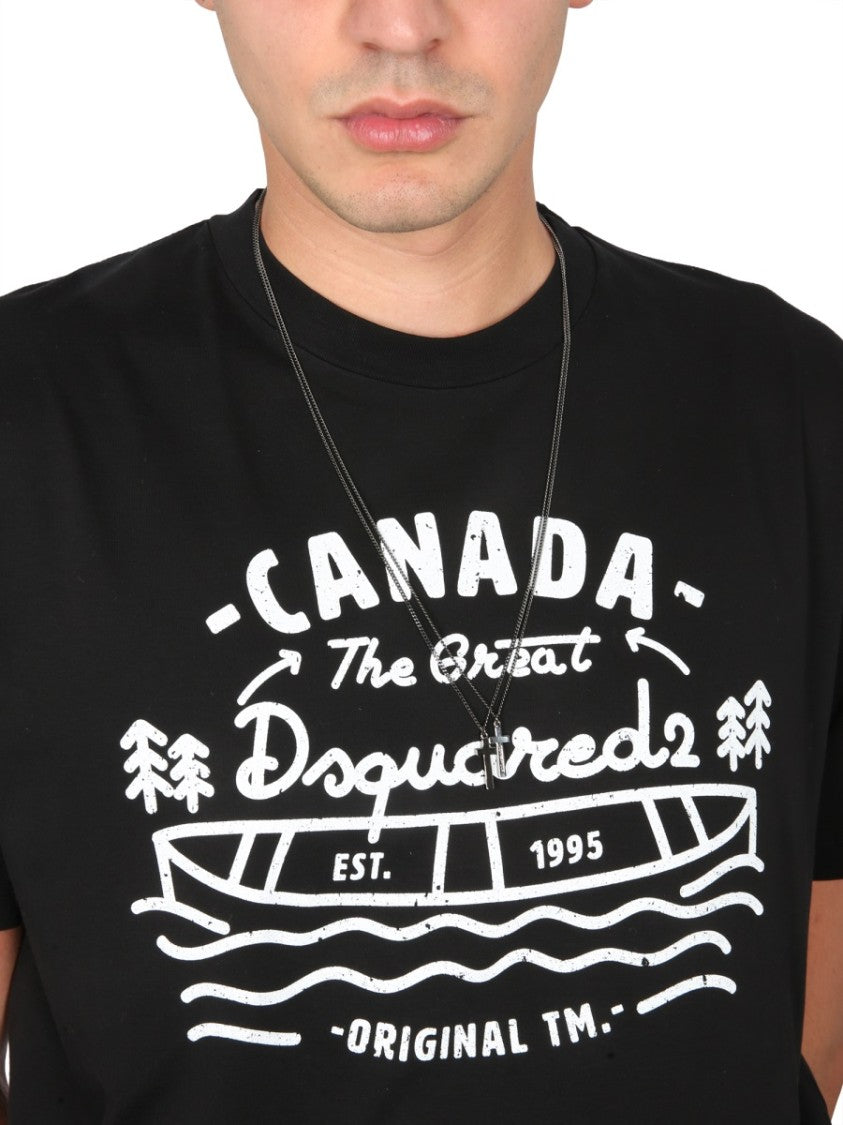Vintage Design Front Logo Print T-Shirt