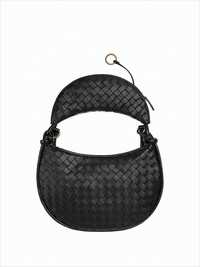 Curved Black Shoulder Bag