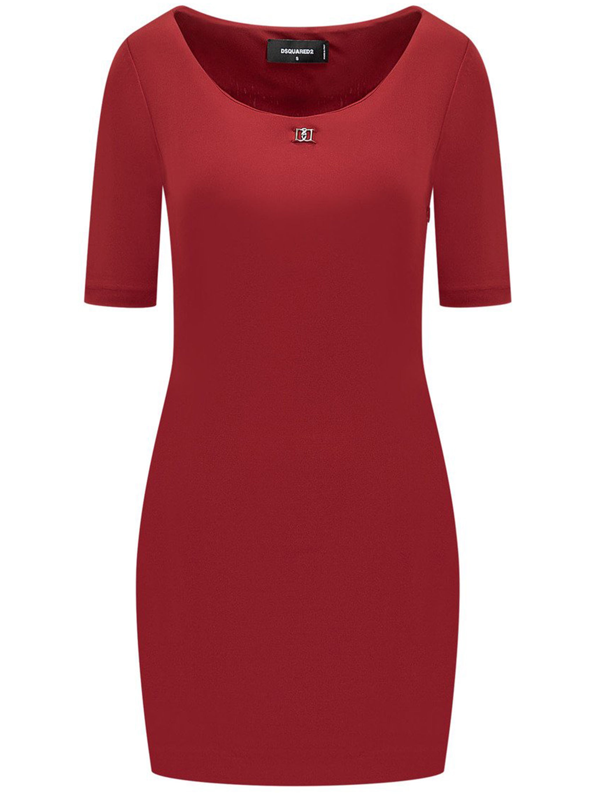 Fitted Black Viscose Scoop Neck Top