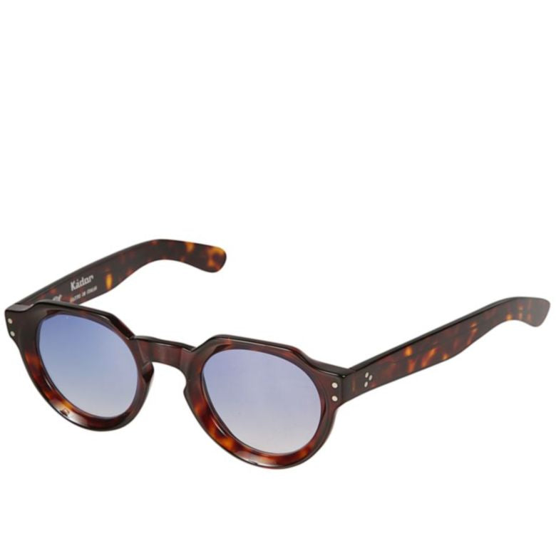 Spike Tortoiseshell Patterned Sunglasses with Gradient Blue Lenses