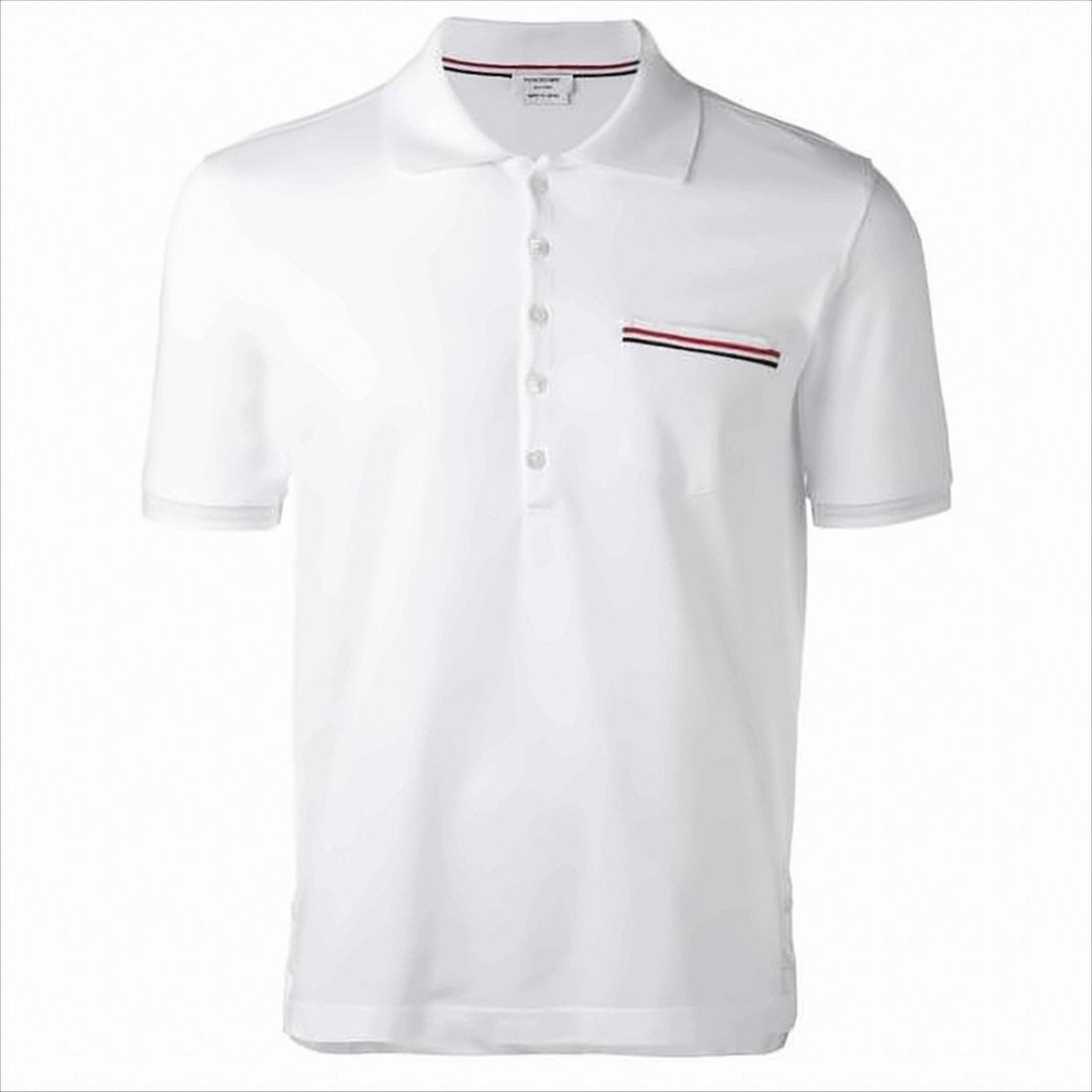 Short-Sleeve Polo Shirt with Tricolor Trim