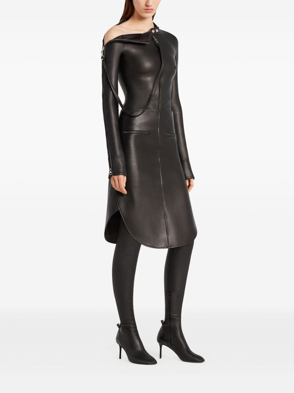 Front-Zip Long-Sleeved Top With Embroidered Logo