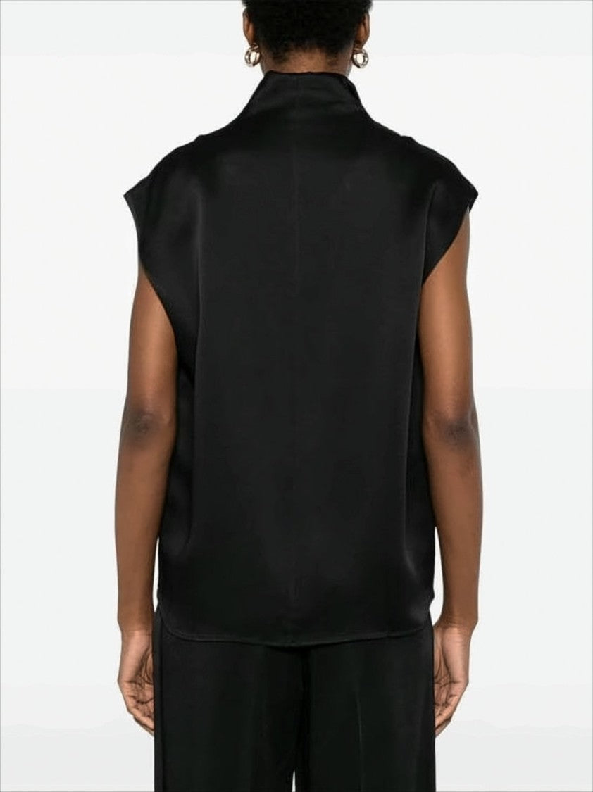 Black Sleeveless Top with Boxy Silhouette