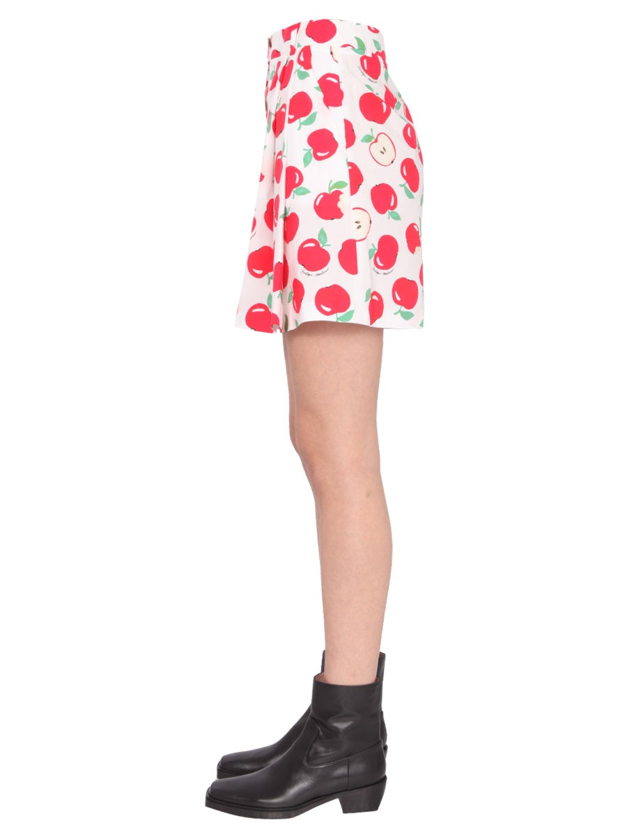 High-Waisted Cotton Poplin Shorts
