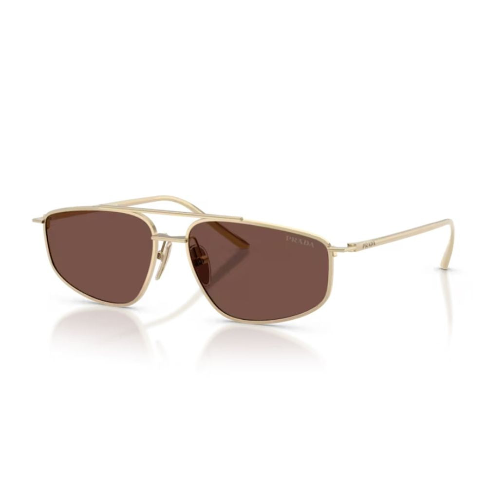 Pr C51S Rectangular Light-Gold Metal Sunglasses