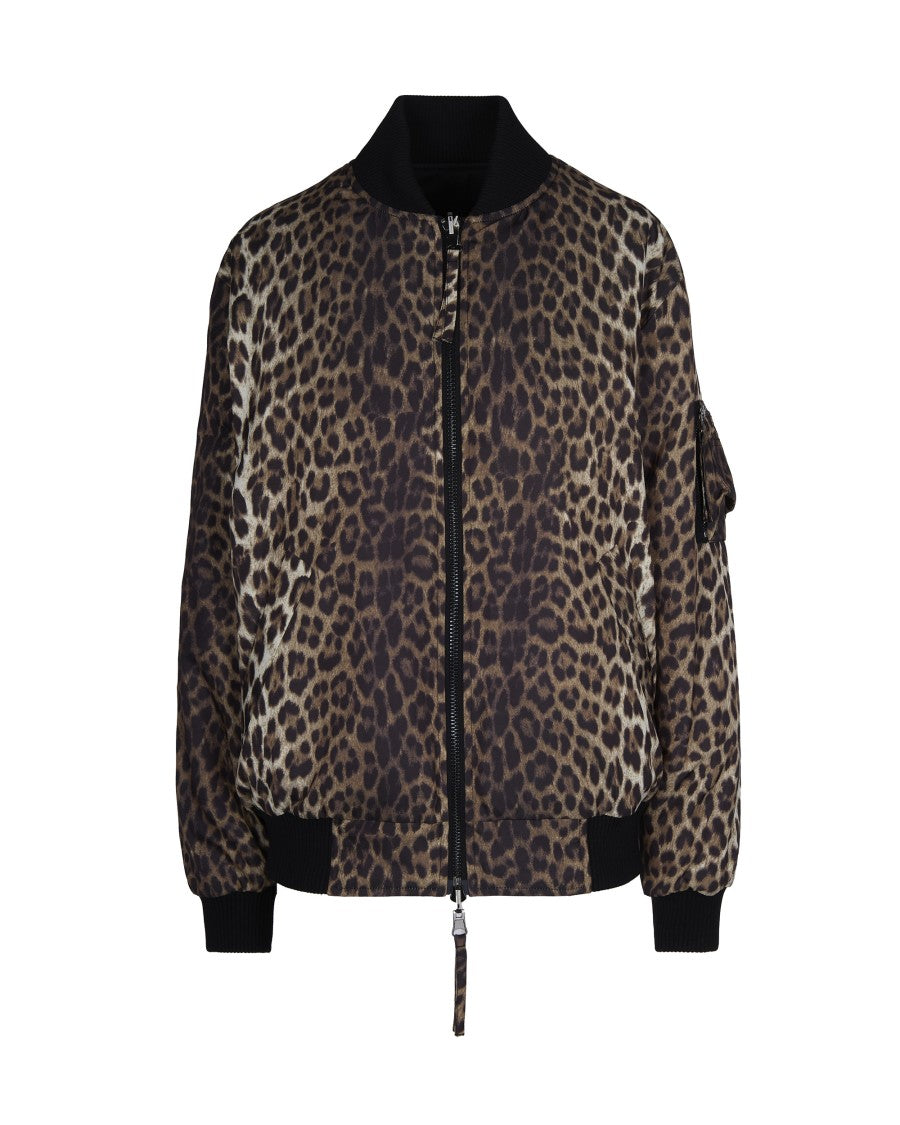 Animalier Print Reversible Bomber
