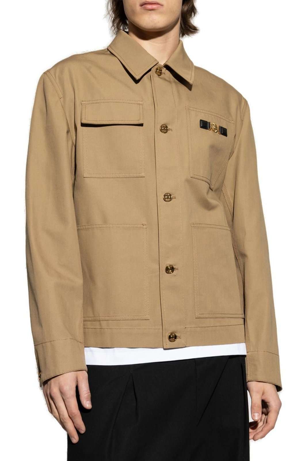 Structured Cotton Jacket with Classic Collar
