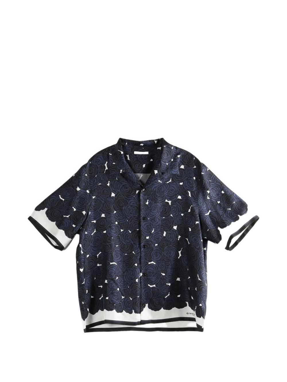 Dark Blue Floral Print Shirt