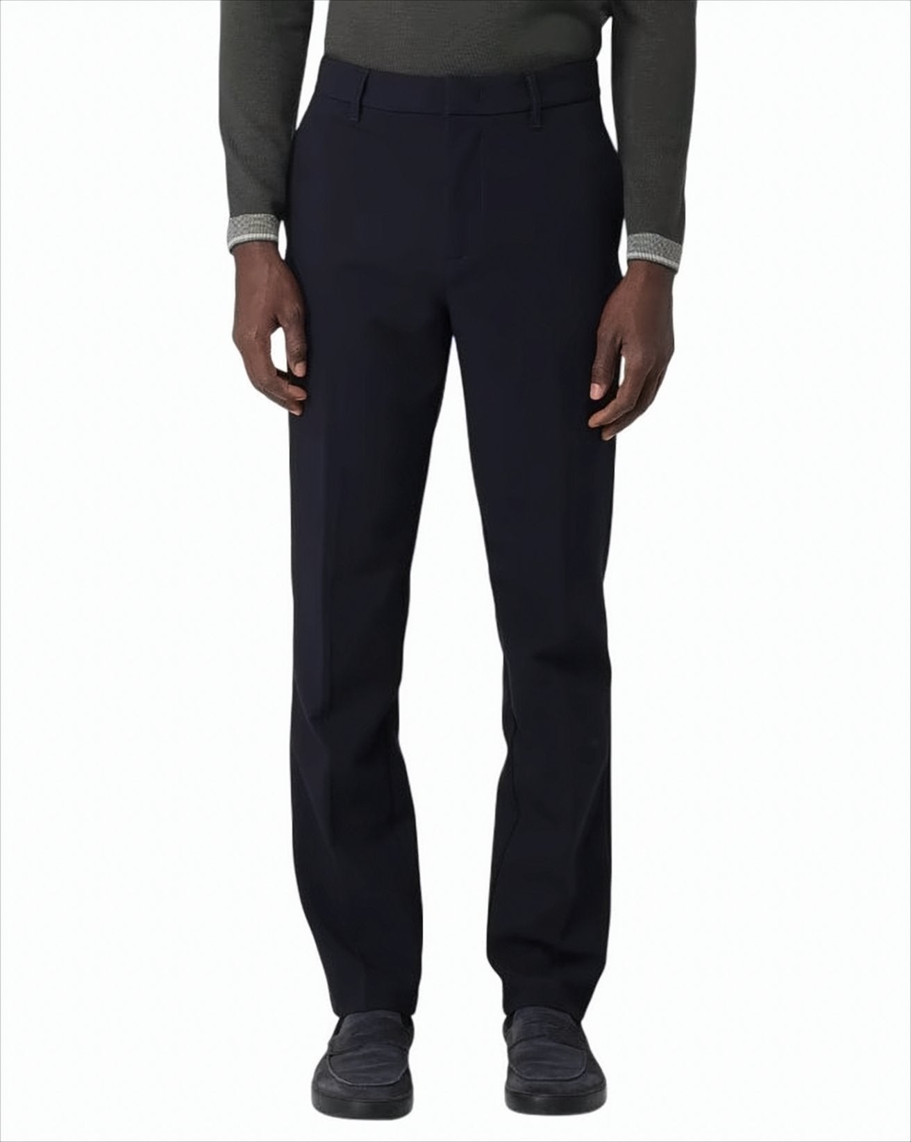 Blue Chinos With Structured Silhouette