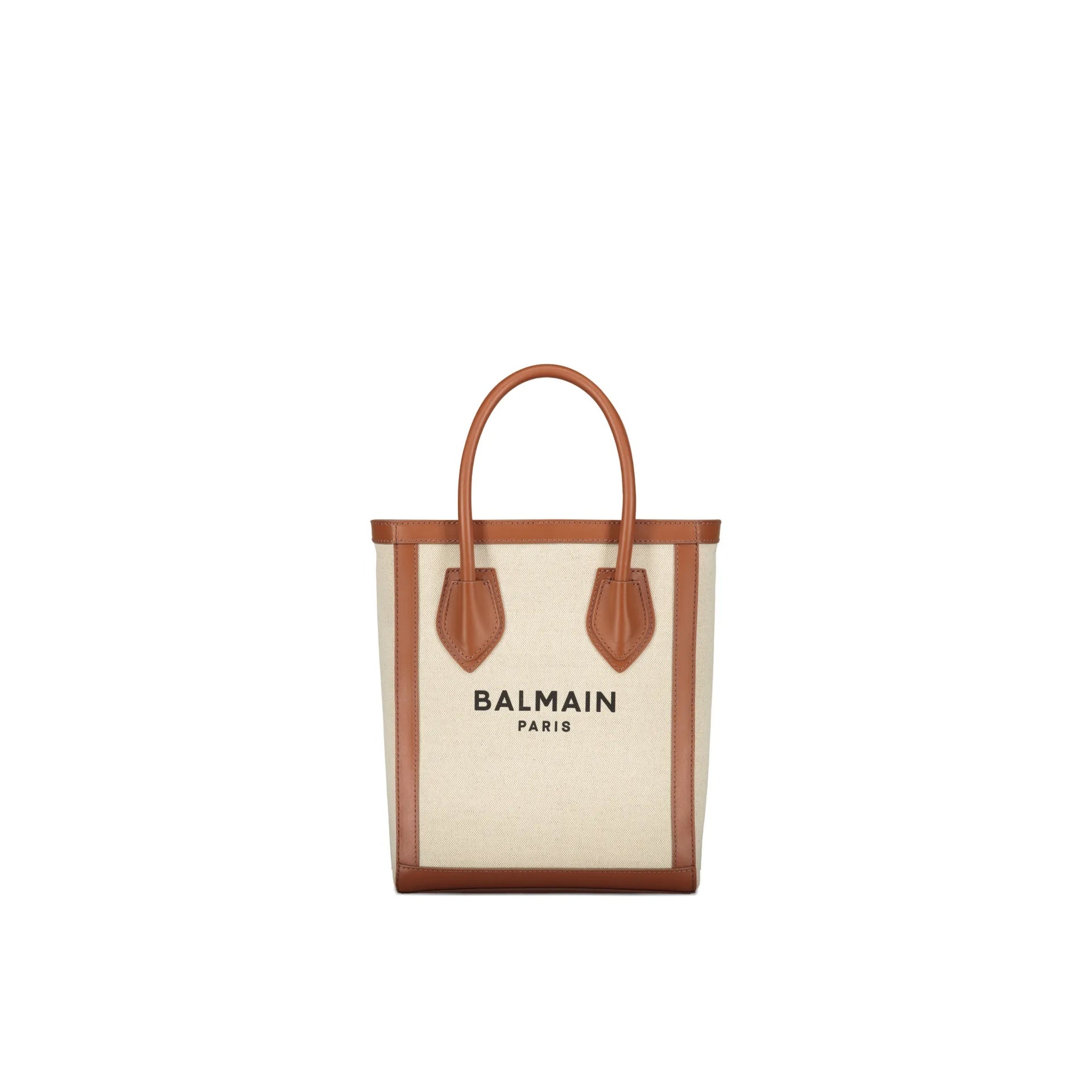 Structured Logo Tote Bag With Leather Trim
