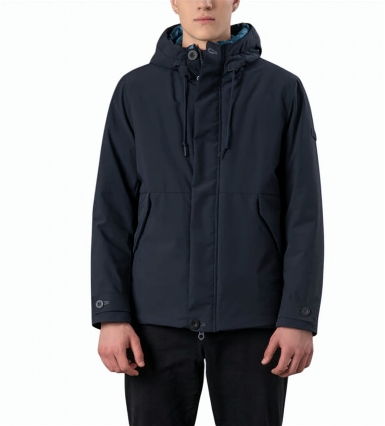 Blue Jacket With Double Hood