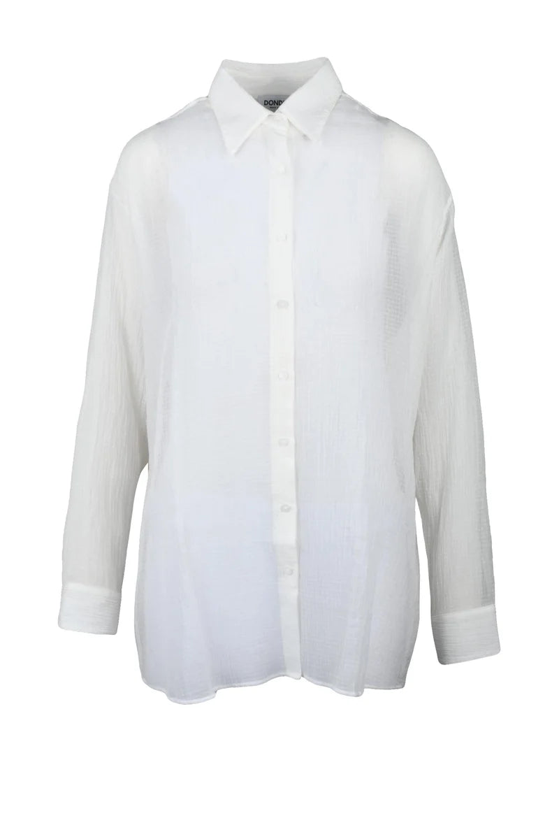 Oversized Brushed Shirt Cotton/Silk - White