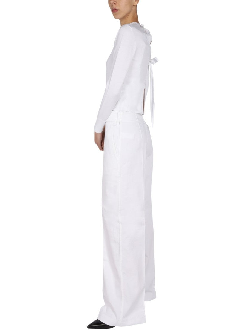 Ribbed Jersey Top With Open Back
