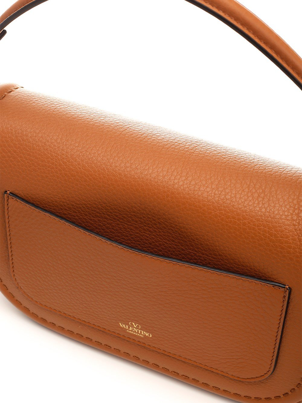 Structured Calfskin Leather Shoulder Bag