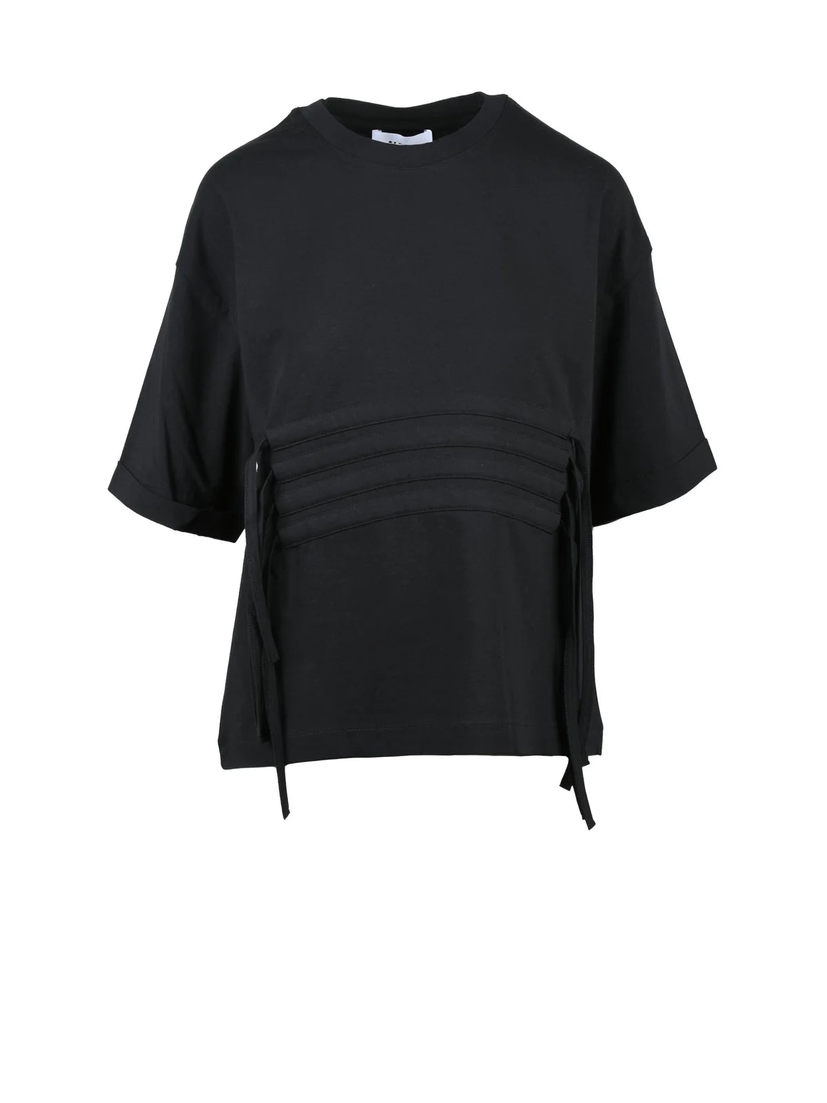 Black Cotton Elastane Stretch T-shirt
