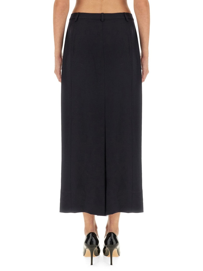 Tailored Midi Skirt With Smooth Waistband
