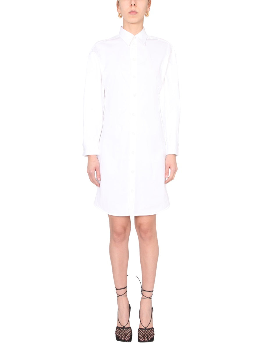 Relaxed Front Button Chemisier Dress with Kimono Sleeves