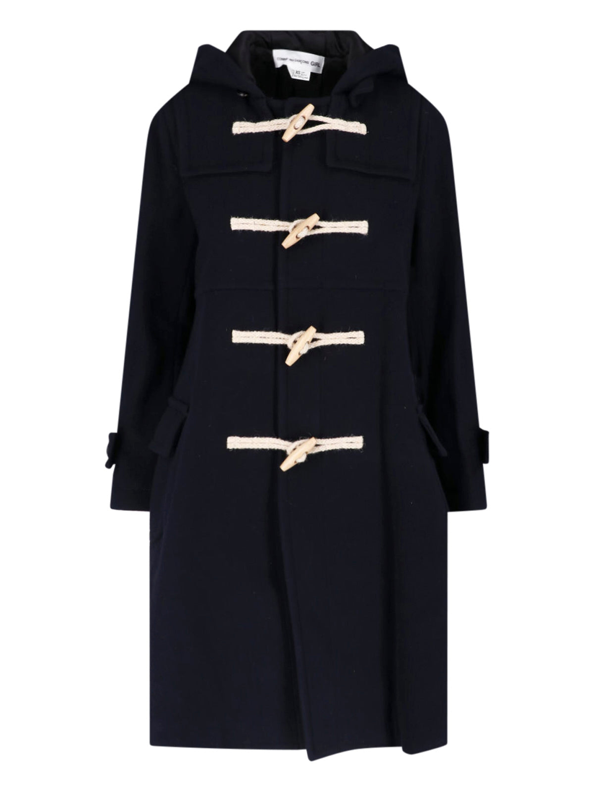 Black Toggle Hooded Duffle Jacket