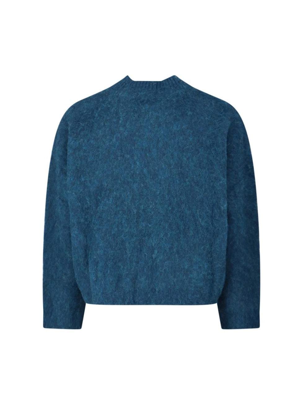 V-Neck Mohair Sweater With Ribbed Trims And Prominent Logo