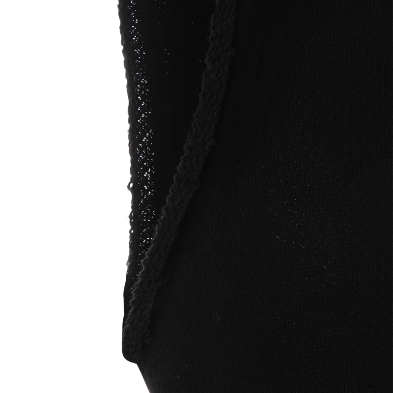 Black Sleeveless Hoodie with Classic Crew Neckline