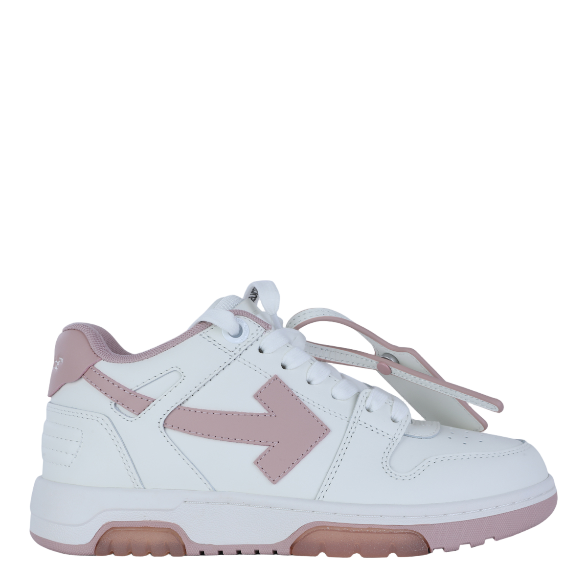 Chunky White Sneakers with Pink Accents