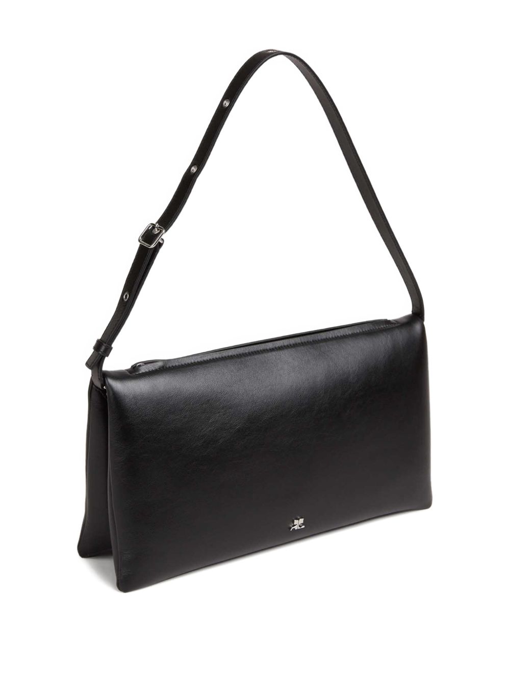 Rectangular Black Handbag with Adjustable Shoulder Strap