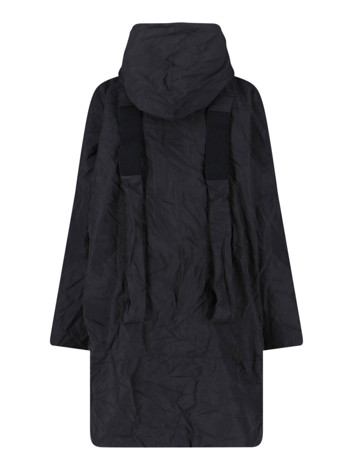Black No-Rain Waterproof Hooded Outerwear Parka